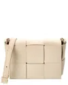 Isabella Rossetti Leah Hand-woven Leather Crossbody In Sand