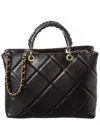 Isabella Rossetti Lucie Quilted Leather Tote In Black
