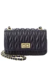 Isabella Rossetti Lyla Quilted Leather Crossbody In Blue