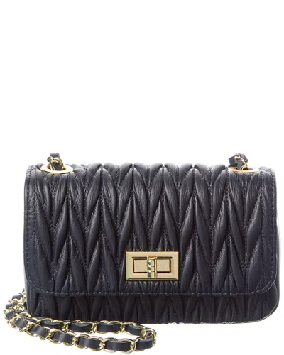 Isabella Rossetti Lyla Quilted Leather Crossbody In Blue