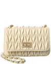 Isabella Rossetti Lyla Quilted Leather Crossbody In Sand
