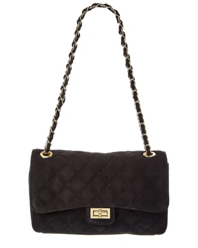 Isabella Rossetti Maeve Quilted Suede Crossbody In Black