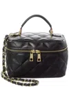 Isabella Rossetti Mia Quilted Leather Vanity Bag In Black