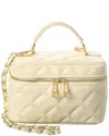Isabella Rossetti Mia Quilted Leather Vanity Bag In Sand