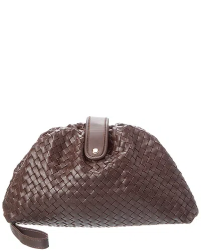 Isabella Rossetti Nora Hand-woven Leather Clutch In Red