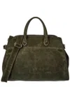 Isabella Rossetti Phoebe Suede Tote In Green