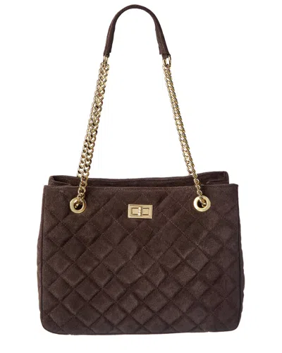 Isabella Rossetti Ravenna Suede Handbag In Brown