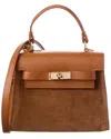 Isabella Rossetti Scarlett Suede Satchel In Brown