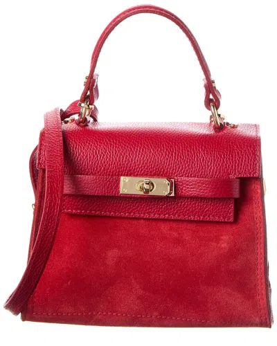 Isabella Rossetti Scarlett Suede Satchel In Red