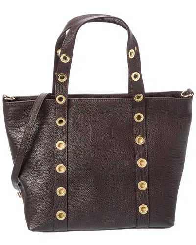 Isabella Rossetti Stella27 Leather Studded Tote In Brown