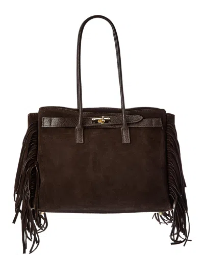 Isabella Rossetti Wellsey27 Fringe Suede Tote In Brown