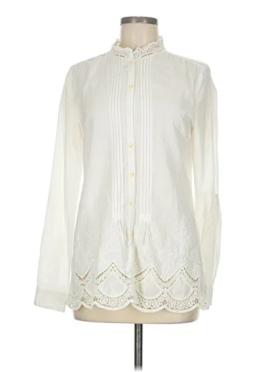Pre-owned Isabella Sinclair Long Sleeve Blouse In White