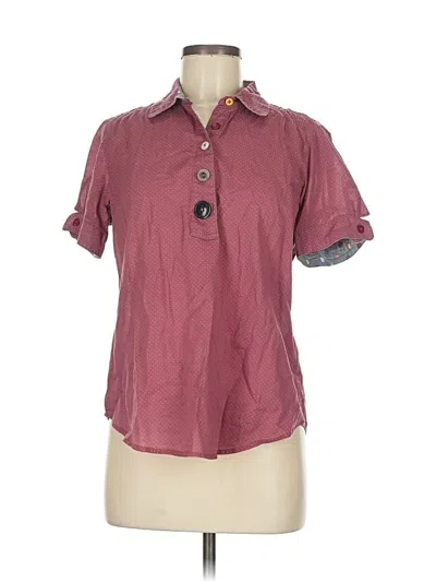 Pre-owned Isabella Sinclair Short Sleeve Blouse In Burgundy