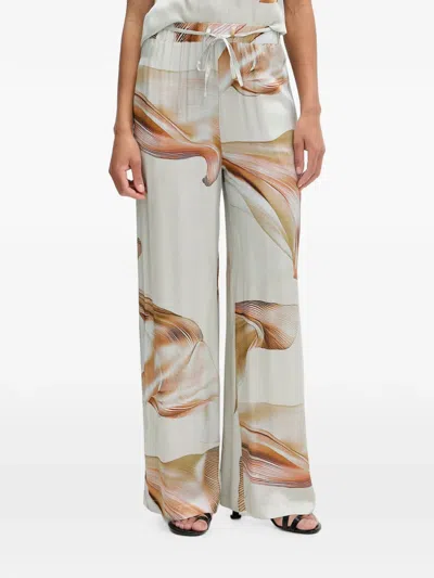 Isabelle Blanche Abstract-print Drawstring-waist Trousers In Neutral