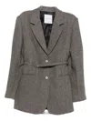 Isabelle Blanche Belted Blazer In Gray