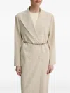 Isabelle Blanche Belted Double-breasted Coat In Neutral