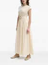 Isabelle Blanche Belted Maxi Dress In Neutral
