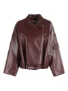 Isabelle Blanche Belted Pocket Jacket In Burgundy