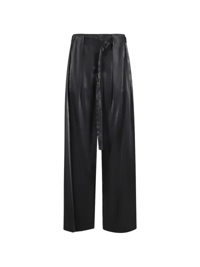 Isabelle Blanche Belted Trousers In Black