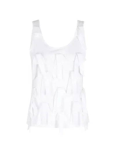 Isabelle Blanche Bow-embellished Sleeveless Top In White