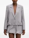 Isabelle Blanche Bubble-hem Blazer In Gray
