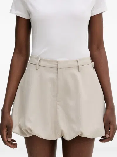 Isabelle Blanche Bubble-hem Mini Skirt In Neutral
