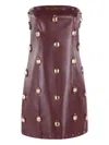 Isabelle Blanche Bustier Embellished Mini Dress In Brown