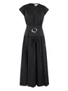 Isabelle Blanche Sleeveless Midi Dress With Cinched Waist