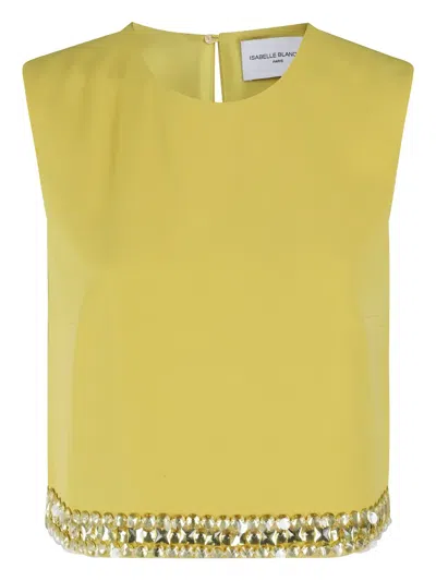 Isabelle Blanche Cady Top With Decorative Sequins