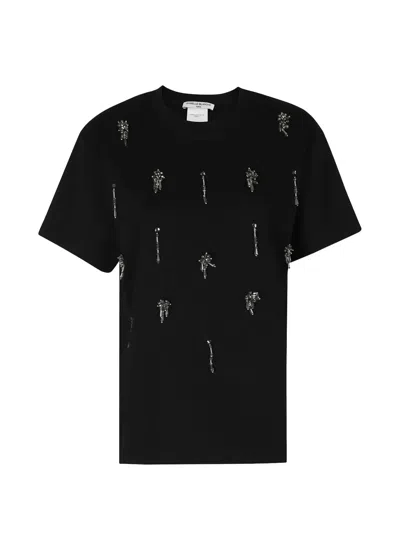 Isabelle Blanche Crystal-embellished T-shirt In Black