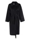 Isabelle Blanche Double-breasted Coat In Black