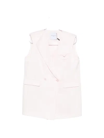 Isabelle Blanche Double-breasted Vest In Pink