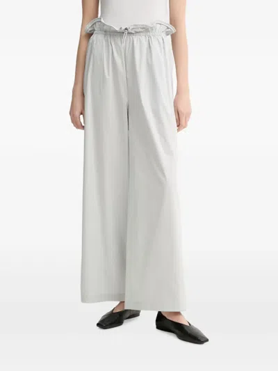 Isabelle Blanche Drawstring Ruffled-waist Trousers In Gray