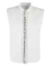 Isabelle Blanche Sleeveless Cotton Top With Classic Collar