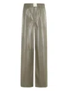 Isabelle Blanche Elastic-waist Leather Trousers In Gray