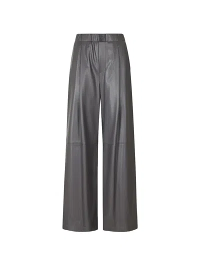Isabelle Blanche Elasticated Wide-leg Trousers In Grey
