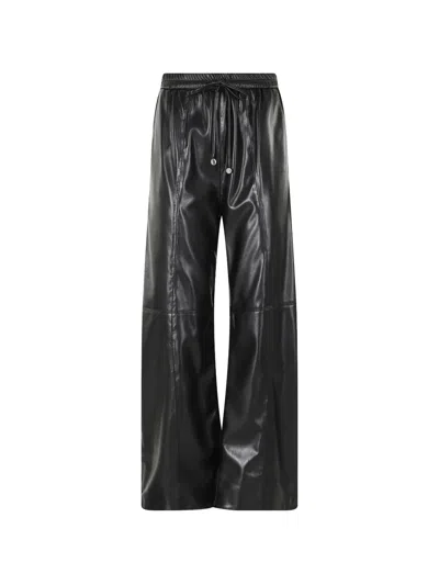 Isabelle Blanche Elasticated-waist High-waisted Trousers In Black