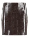 Isabelle Blanche Embossed Straight Skirt In Multi