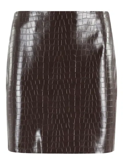 Isabelle Blanche Embossed Straight Skirt In Multi