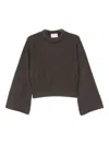 Isabelle Blanche Flared-sleeve Sweater In Brown