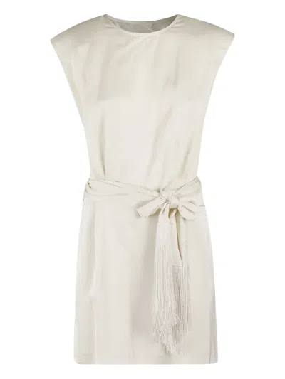 Isabelle Blanche Fringe-detailing Mini Dress