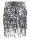 Isabelle Blanche Fringed Sequinned Mini Skirt In White