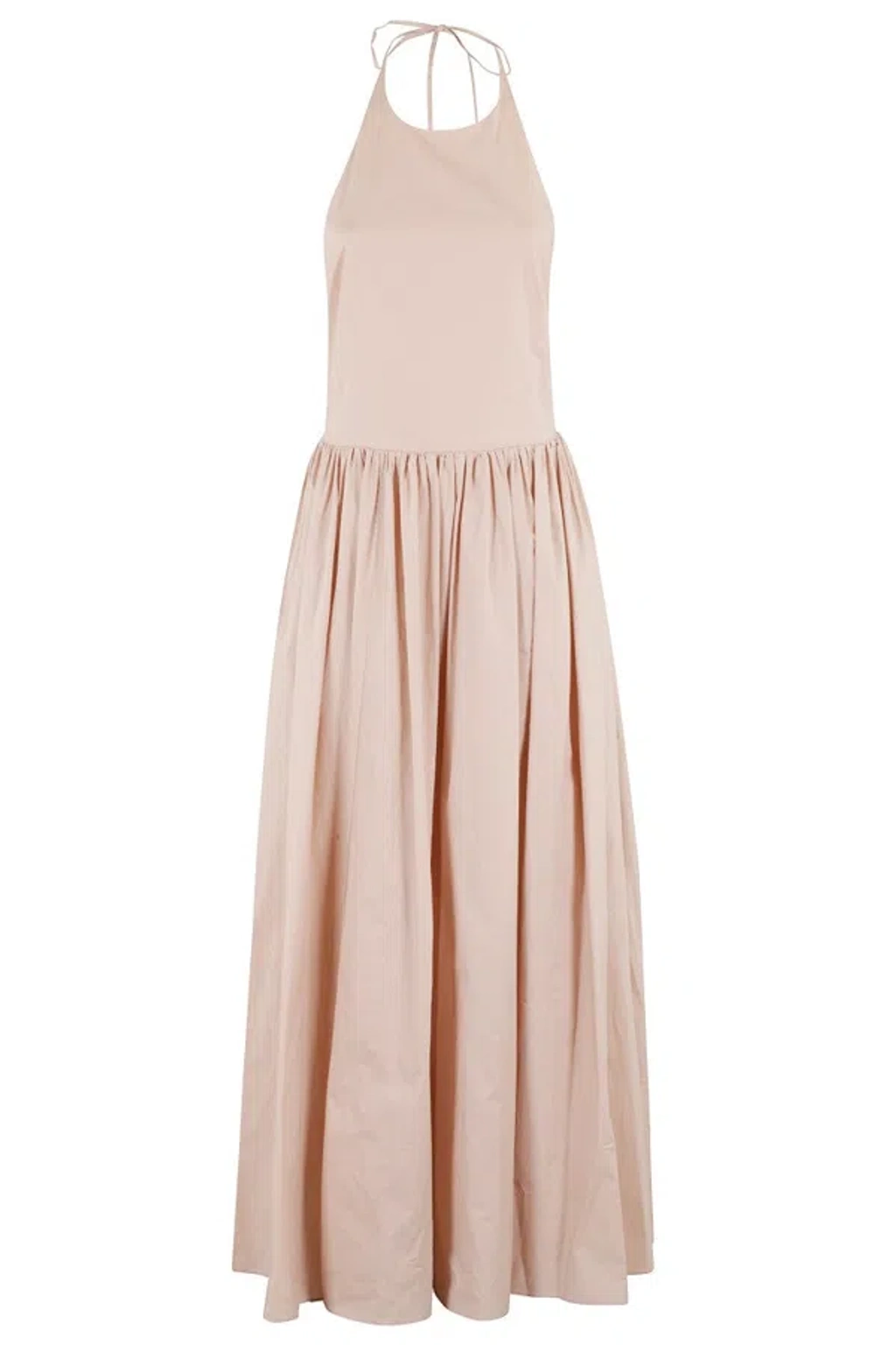 Isabelle Blanche Halter Neck Maxi Dress In Neutral | ModeSens