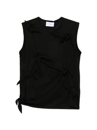 Isabelle Blanche Knot-detail Top In Black