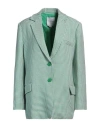 Isabelle Blanche Paris Woman Blazer Green Size Xxs Polyester, Viscose, Elastane In Green