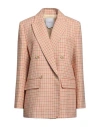 Isabelle Blanche Paris Woman Blazer Orange Size M Wool, Polyester In Orange
