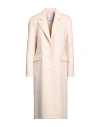 Isabelle Blanche Paris Woman Coat Apricot Size Xs Wool, Polyester In Orange