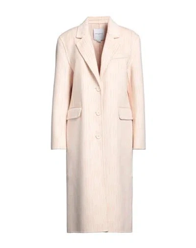 Isabelle Blanche Paris Woman Coat Apricot Size Xs Wool, Polyester In Orange
