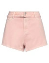 Isabelle Blanche Paris Woman Denim Shorts Light Pink Size Xs Cotton