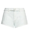 Isabelle Blanche Paris Woman Denim Shorts Sky Blue Size S Cotton In Blue